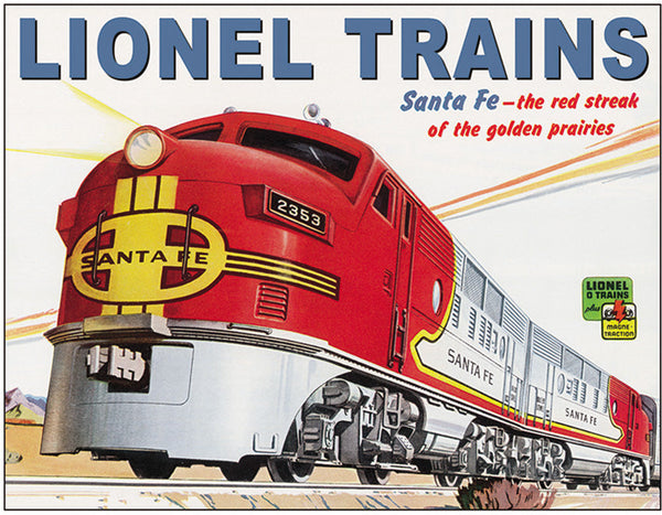 Tin Signs Lionel Santa Fe Sign