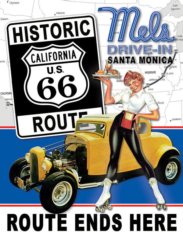 Tin Signs Mels Diner Route 66 Sign