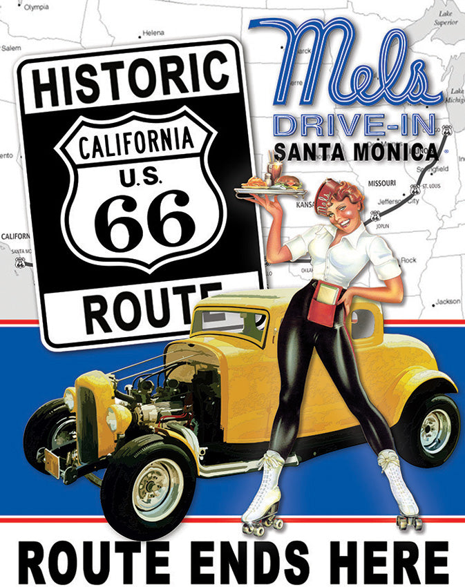 Tin Signs Mels Diner Route 66 Sign