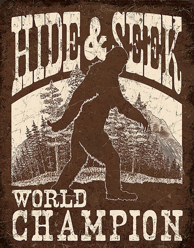 Tin Signs Bigfoot Hide & Seek