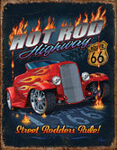 Tin Signs Hot Rod Route 66