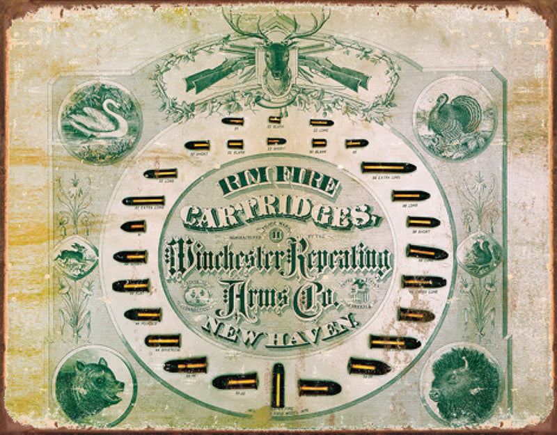 Tin Signs Rim Fire Cartridges