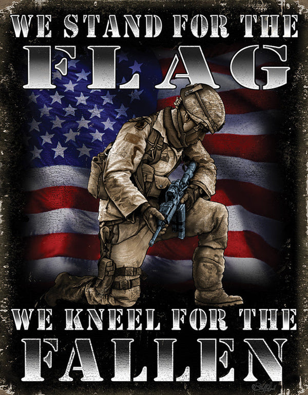 Tin Signs Kneel for the Fallen