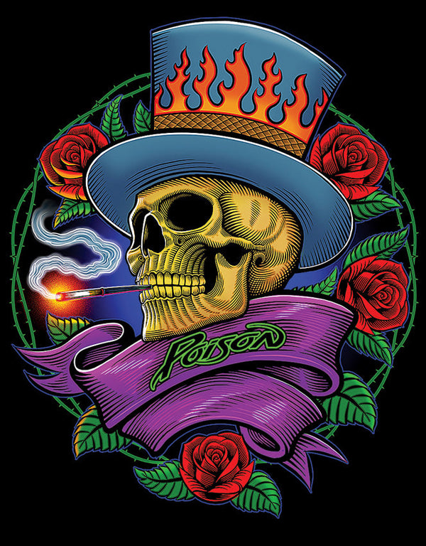 Tin Signs Poison Rose Skull