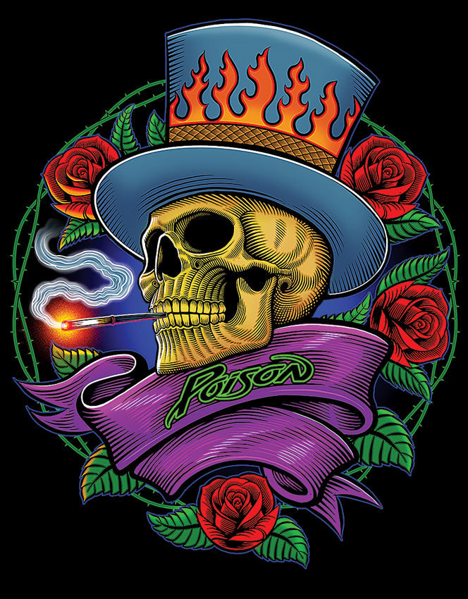 Tin Signs Poison Rose Skull