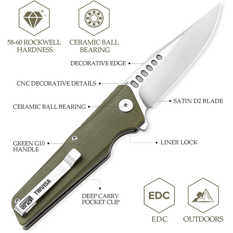 TRIVISA Orion Linerlock Green