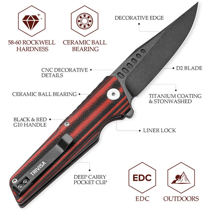 TRIVISA Orion Linerlock Black/Red