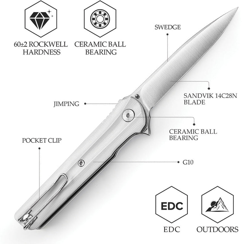 TRIVISA Seagull Linerlock White G10