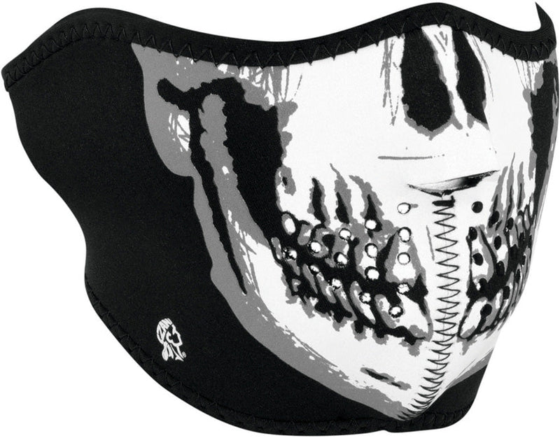 Zan Headgear Half Face Mask BW Skull