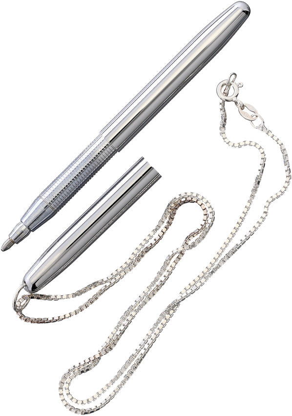 Fisher Space Pen Chrome Bullet Pen w Neck Chain