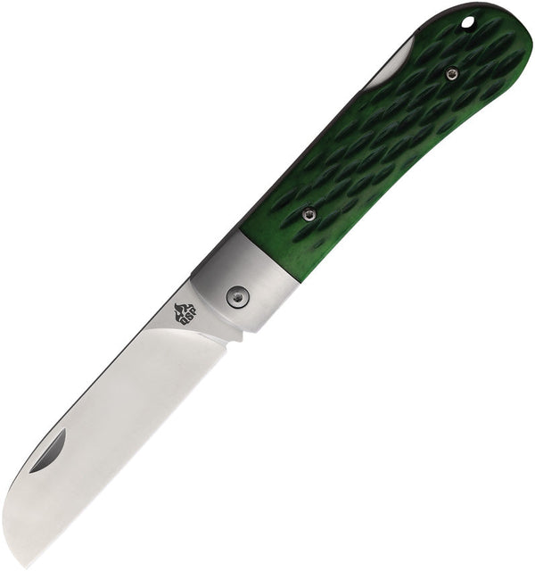 QSP Knife Worker Lockback Green Bone