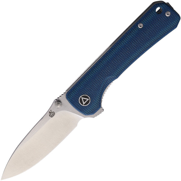 QSP Knife Hawk Linerlock Blue Micarta