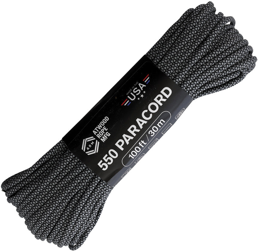 Aircord Rope Rope Atwood Rope MFG Parachute Cord Diamond Blk/Gry