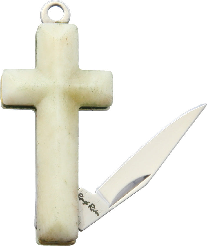 Rough Ryder Cross Knife White Smooth Bone