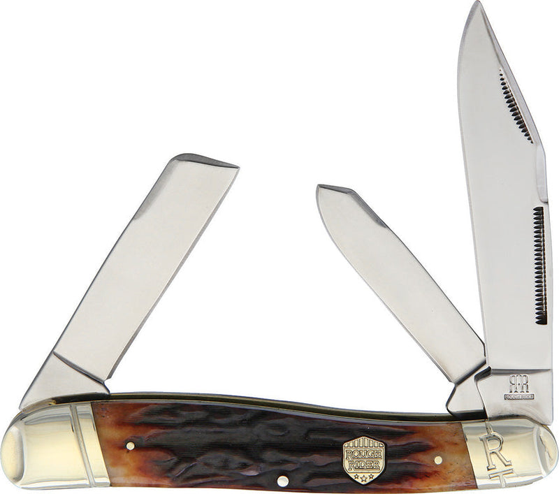 Rough Ryder Lg Stockman Brown Stag Bone