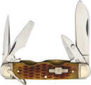 Rough Ryder Camp Knife Amber Bone