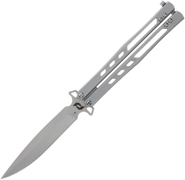 Silver Butterfly Knife - Classic Vented Balisong - Chrome Butterfly Knives
