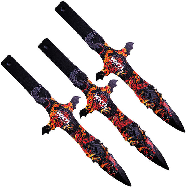 Red Venom Throwing Knives - Red Throwing Knife Set - Steel