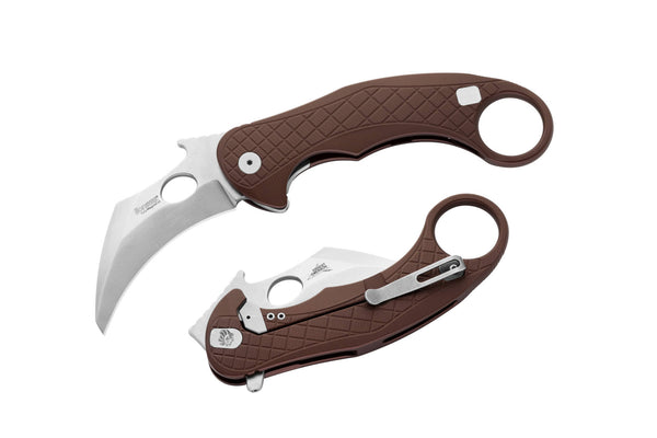 Lionsteel L.E.One - Monolithic Aluminum Knife With Flipper Brown