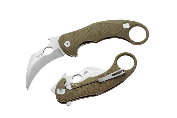 Lionsteel L.E.One - Monolithic Aluminum Knife With Flipper Green