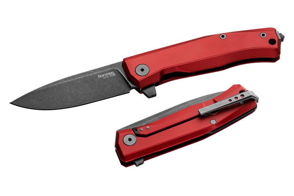 Lionsteel MYTO Black Blade, Red Aluminum Handle