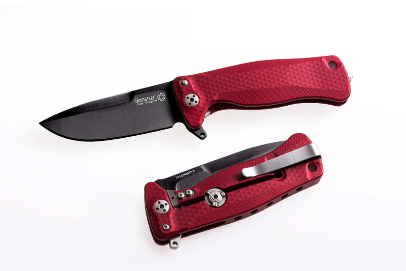 Lionsteel SR22 Black Blade, Red Handle